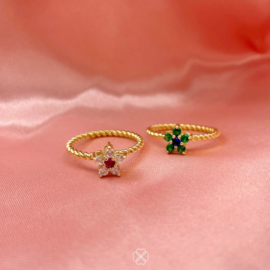 Anillo Rosetta aro trenzado oro 18k