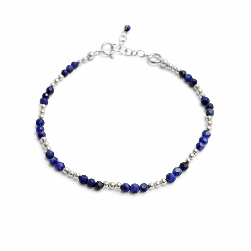 PULSERA LAPIZLÁZULI PLATA