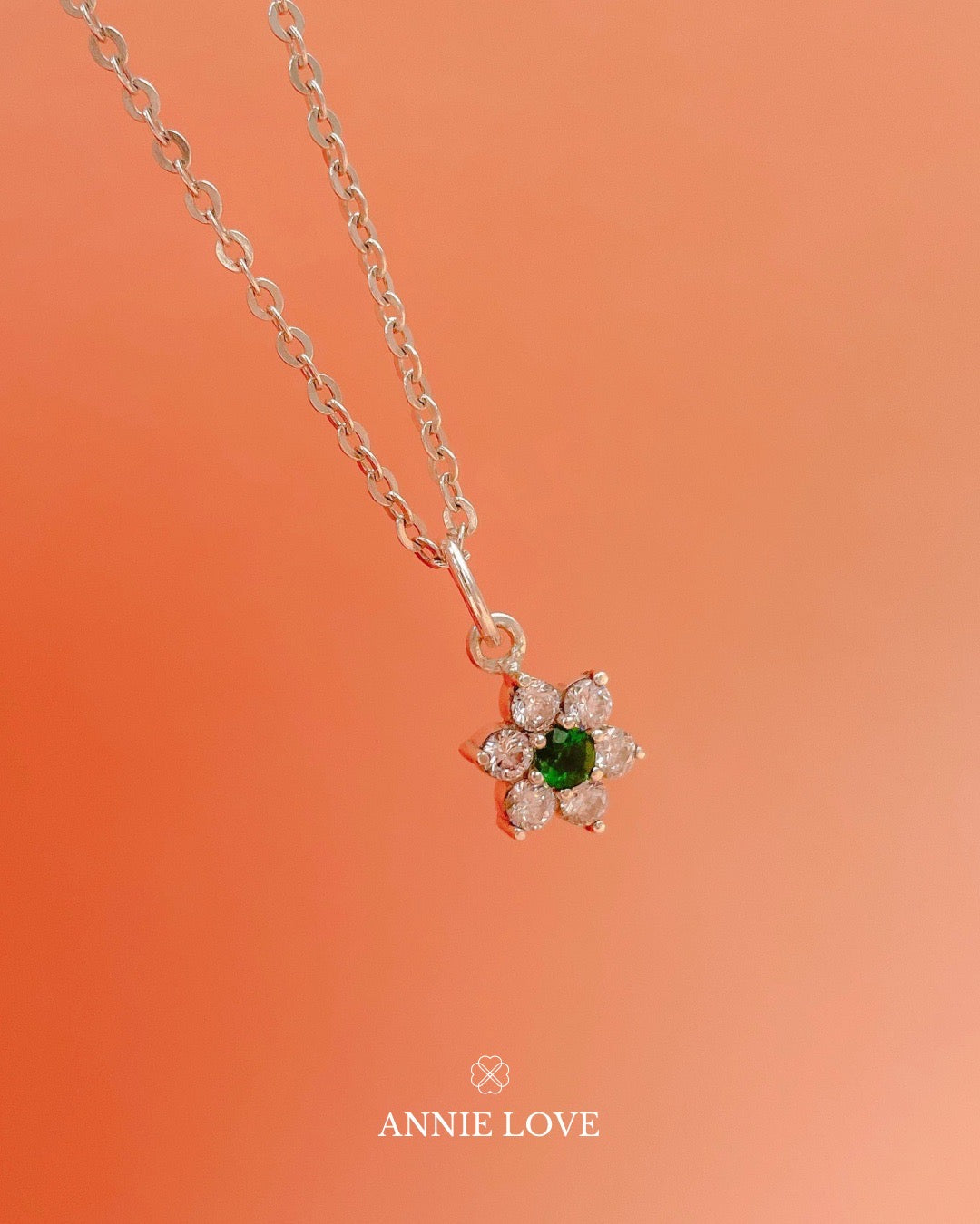 Cadena y dije roseta de plata