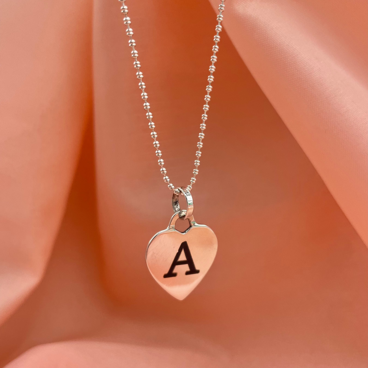 Cadena y dije corazón personalizado plata