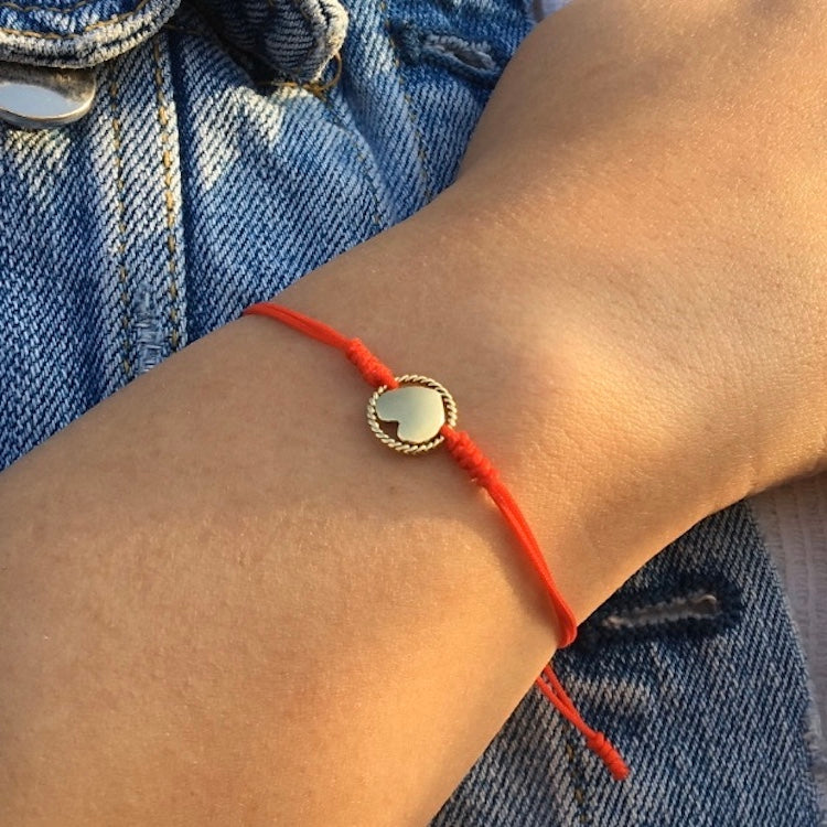 Pulsera Hilo Corazón Shine