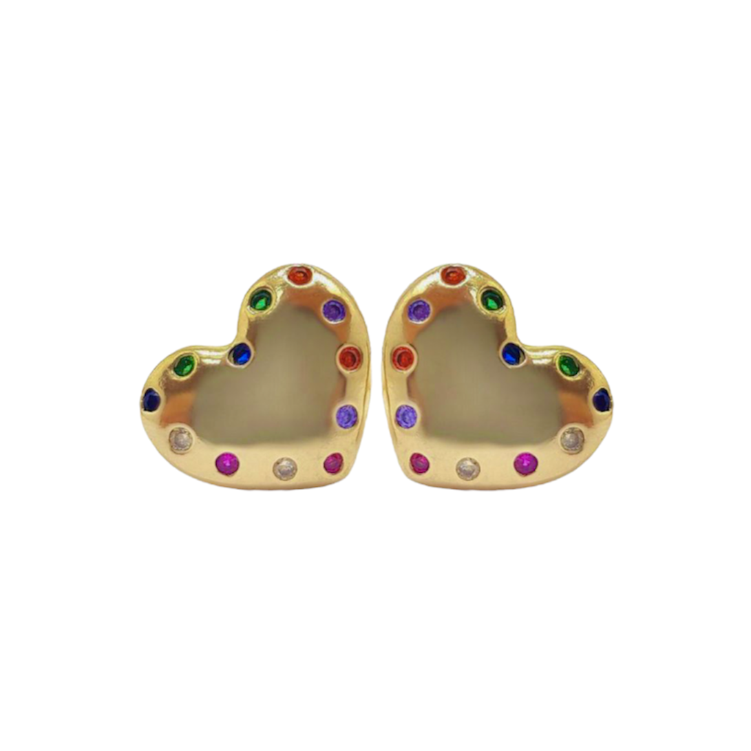 Arete corazón colores fiesta