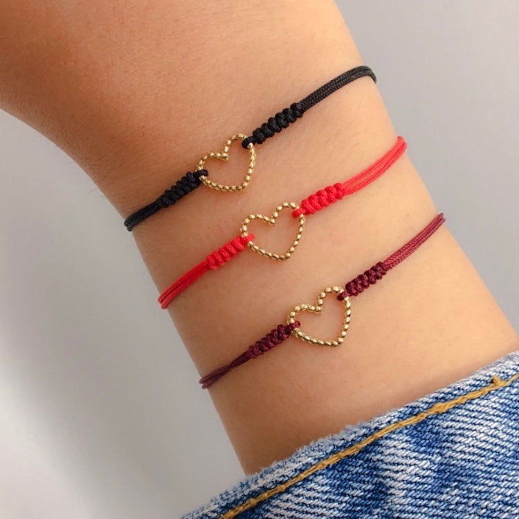 PULSERA HILO CORAZÓN ORO