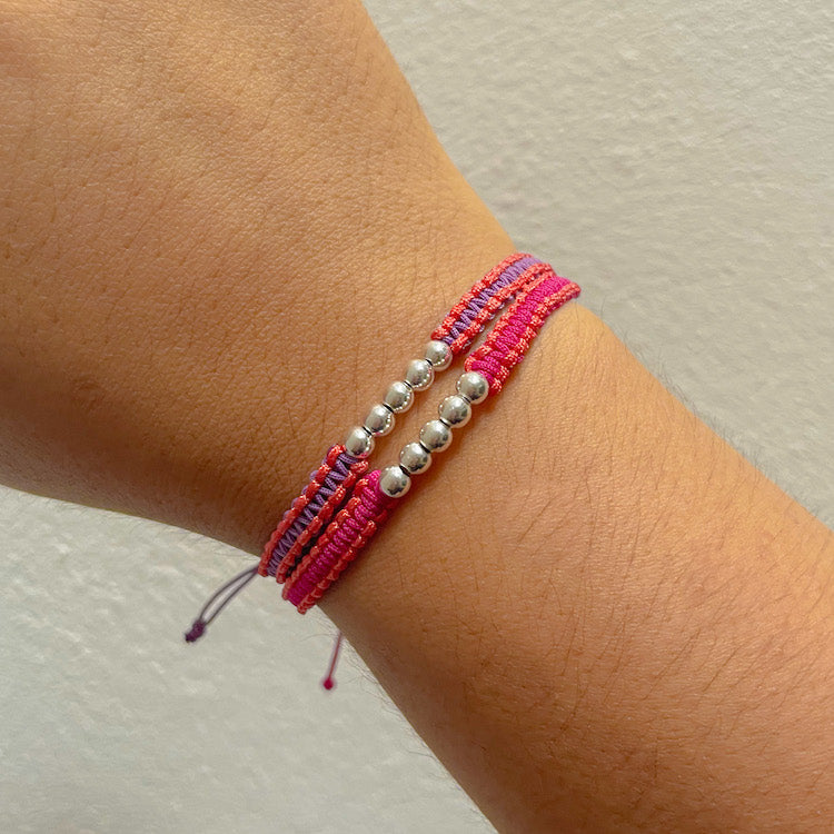 Pack X2 Pulseras Hilo Plata