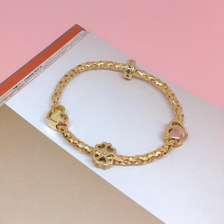 PULSERA ESTILO TRENZADA CON SEGURO ESPECIAL DONA ESTRELLAS