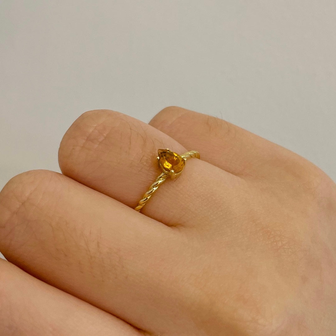 ANILLO CITRINO GOTA