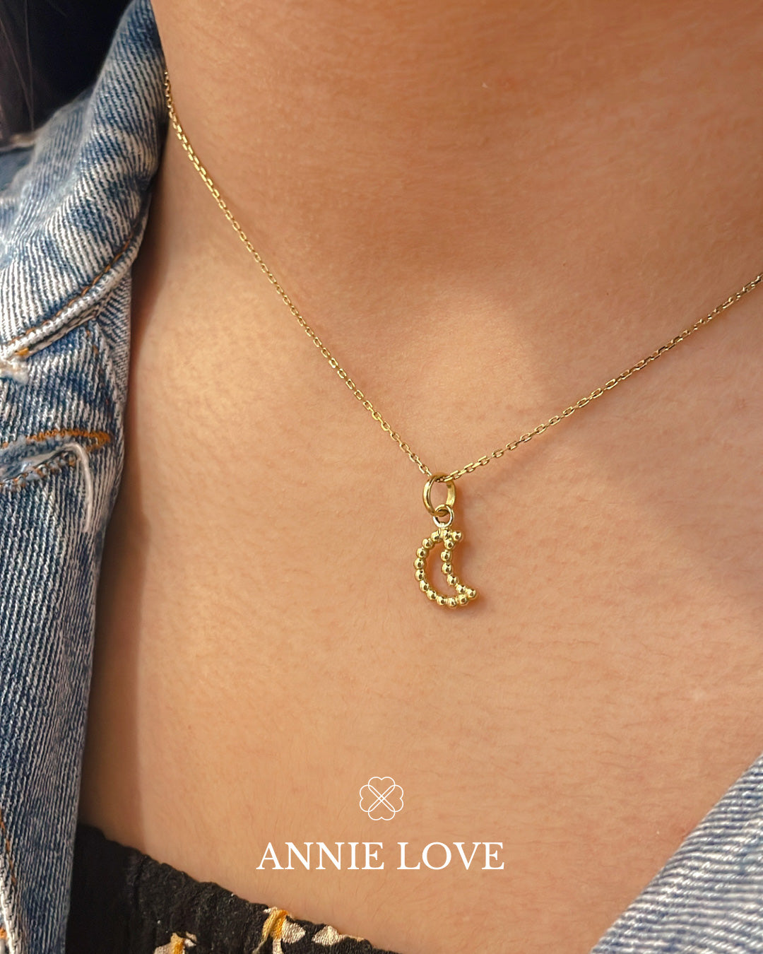 CADENA Y DIJE LUNA BOLITAS