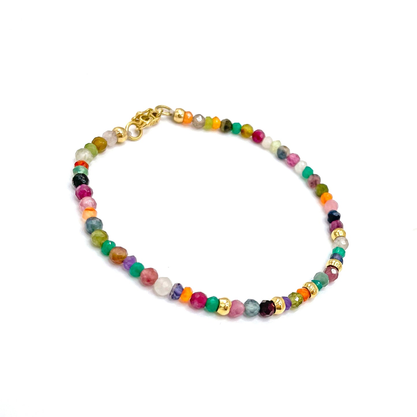 Pulsera turmalina de colores Oro