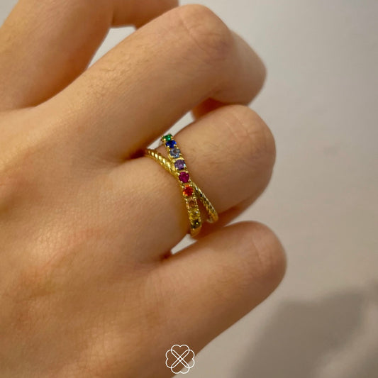 ANILLO CROSS RAINBOW