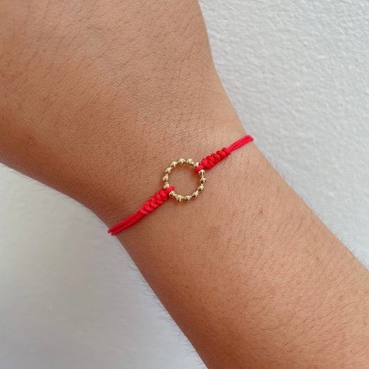 Pulsera Hilo Círculo de la vida Oro 18k