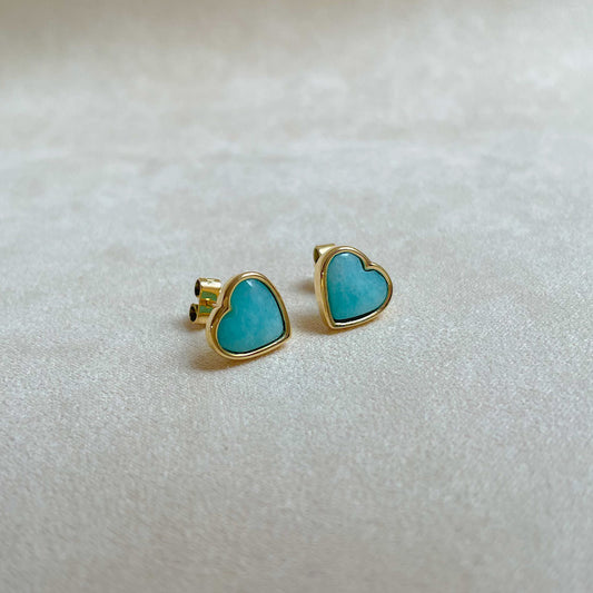 Arete Corazón Oro Ópalo