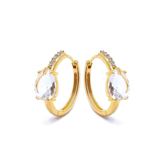 Arete golden gota cristal