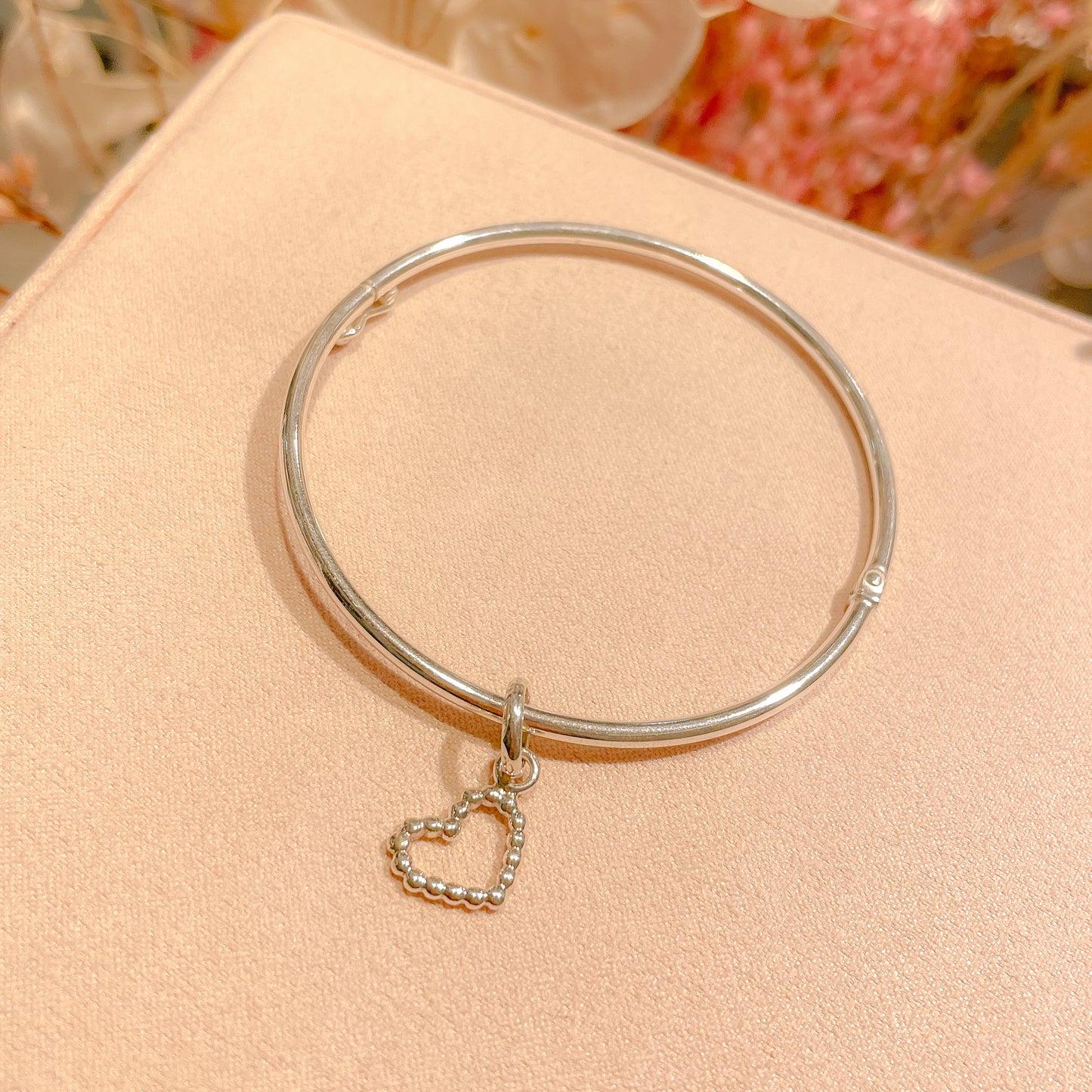 PULSERA  PLATA CON DIJE CORAZÓN