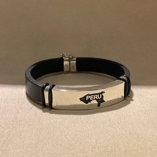 Pulsera mapa Perú Plata