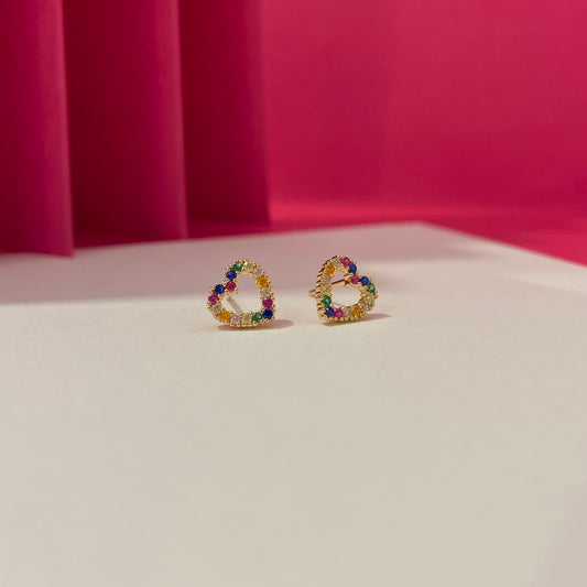 Arete corazón circones colores